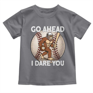 Funny Bigfoot Baseball Catcher Toddler T Shirt Go Ahead I Dare You Gift TS12 Charcoal Print Your Wear