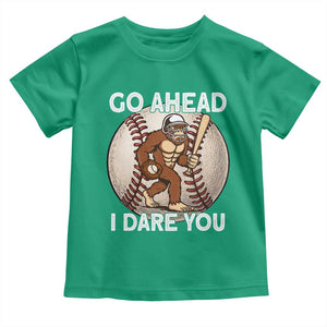 Funny Bigfoot Baseball Catcher Toddler T Shirt Go Ahead I Dare You Gift TS12 Irish Green Print Your Wear