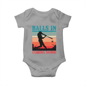 Funny BaseBall Lover Baby Onesie Balls In Coming Down TS12 Sport Gray Print Your Wear