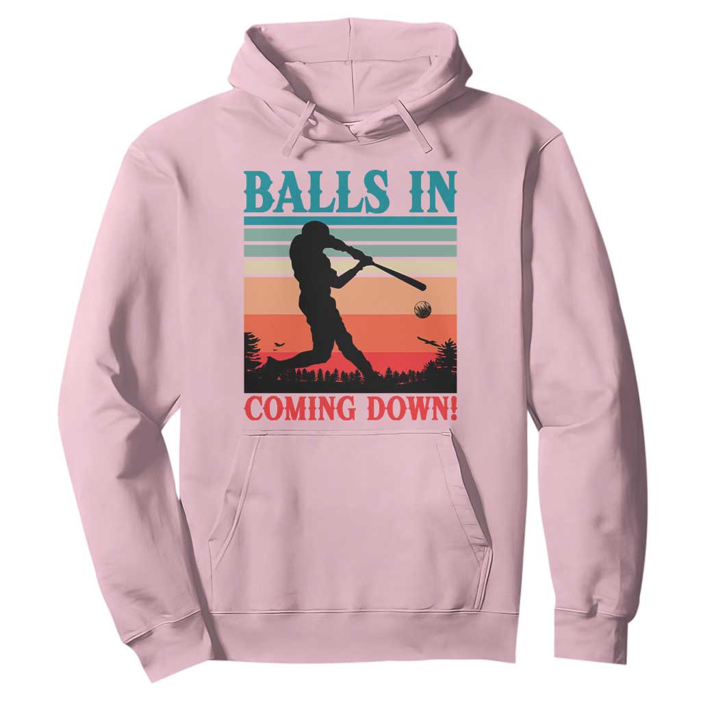 Funny BaseBall Lover Hoodie Balls In Coming Down TS12 Light Pink Print Your Wear