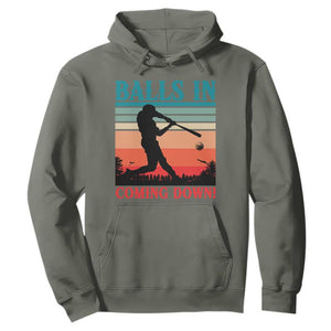 Funny BaseBall Lover Hoodie Balls In Coming Down TS12 Military Green Print Your Wear
