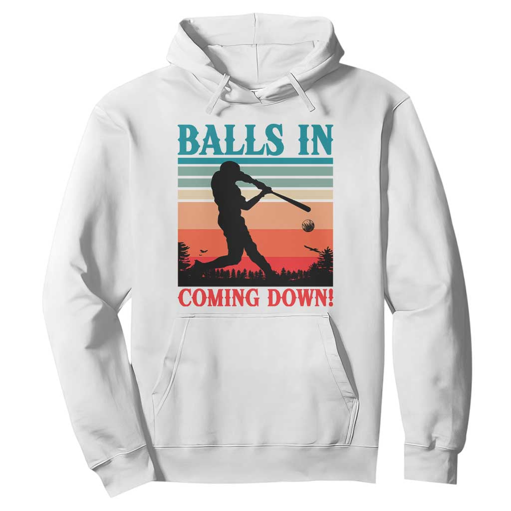 Funny BaseBall Lover Hoodie Balls In Coming Down TS12 White Print Your Wear
