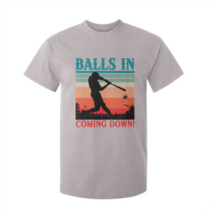 Funny BaseBall Lover T Shirt For Kid Balls In Coming Down TS12 Ice Gray Print Your Wear