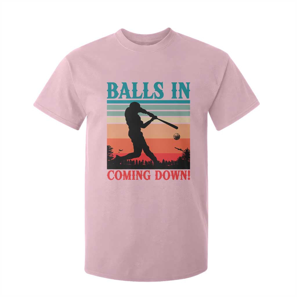 Funny BaseBall Lover T Shirt For Kid Balls In Coming Down TS12 Light Pink Print Your Wear