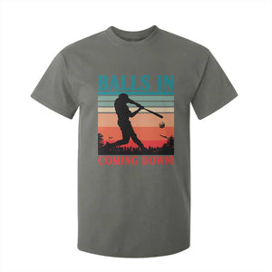 Funny BaseBall Lover T Shirt For Kid Balls In Coming Down TS12 Military Green Print Your Wear