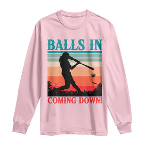 Funny BaseBall Lover Long Sleeve Shirt Balls In Coming Down TS12 Light Pink Print Your Wear