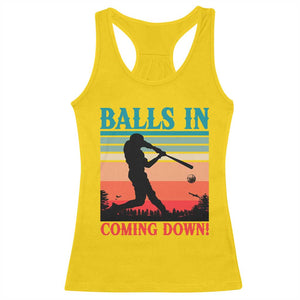 Funny BaseBall Lover Racerback Tank Top Balls In Coming Down TS12 Daisy Print Your Wear