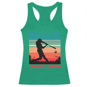 Funny BaseBall Lover Racerback Tank Top Balls In Coming Down TS12 Irish Green Print Your Wear