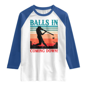 Funny BaseBall Lover Raglan Shirt Balls In Coming Down TS12 White Royal Print Your Wear