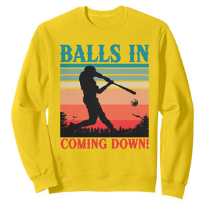Funny BaseBall Lover Sweatshirt Balls In Coming Down TS12 Daisy Print Your Wear
