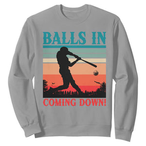 Funny BaseBall Lover Sweatshirt Balls In Coming Down TS12 Sport Gray Print Your Wear