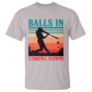 Funny BaseBall Lover T Shirt Balls In Coming Down TS12 Ice Gray Print Your Wear