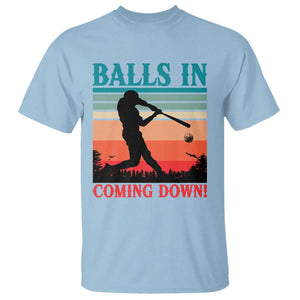 Funny BaseBall Lover T Shirt Balls In Coming Down TS12 Light Blue Print Your Wear