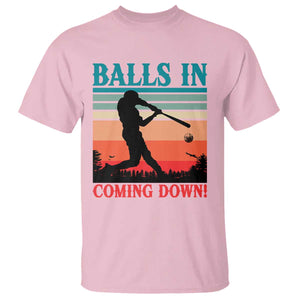Funny BaseBall Lover T Shirt Balls In Coming Down TS12 Light Pink Print Your Wear