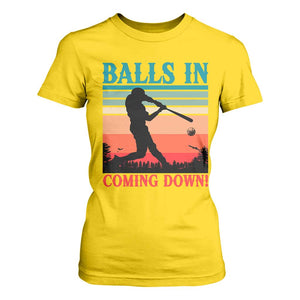 Funny BaseBall Lover T Shirt For Women Balls In Coming Down TS12 Daisy Print Your Wear