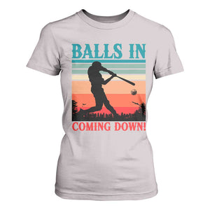 Funny BaseBall Lover T Shirt For Women Balls In Coming Down TS12 Ice Gray Print Your Wear