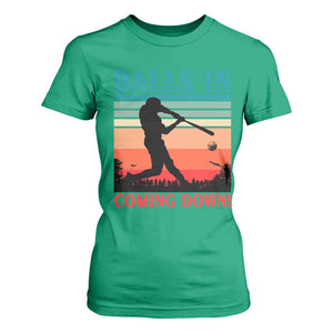 Funny BaseBall Lover T Shirt For Women Balls In Coming Down TS12 Irish Green Print Your Wear