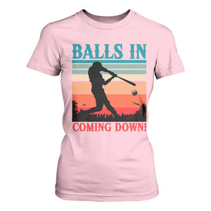 Funny BaseBall Lover T Shirt For Women Balls In Coming Down TS12 Light Pink Print Your Wear