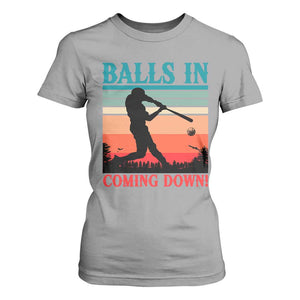 Funny BaseBall Lover T Shirt For Women Balls In Coming Down TS12 Sport Gray Print Your Wear