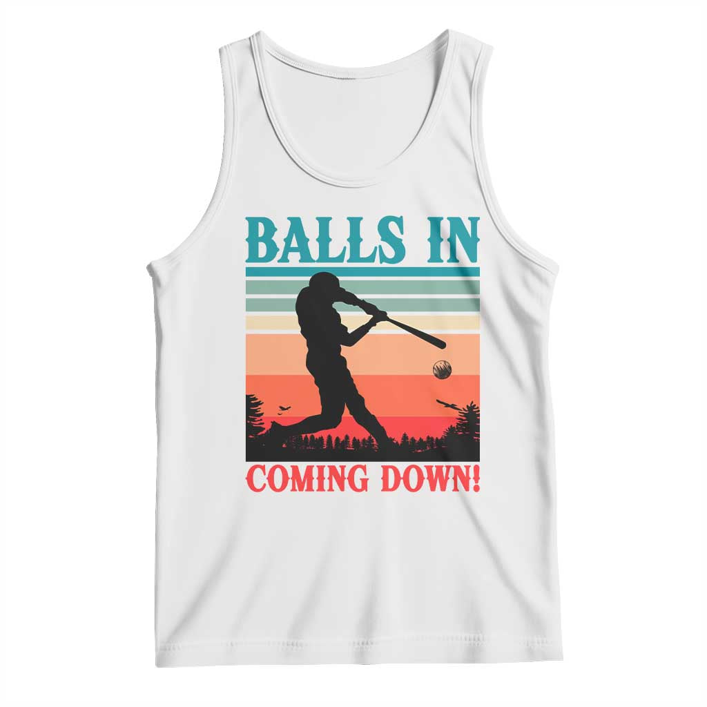 Funny BaseBall Lover Tank Top Balls In Coming Down TS12 White Print Your Wear