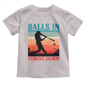 Funny BaseBall Lover Toddler T Shirt Balls In Coming Down TS12 Ice Gray Print Your Wear