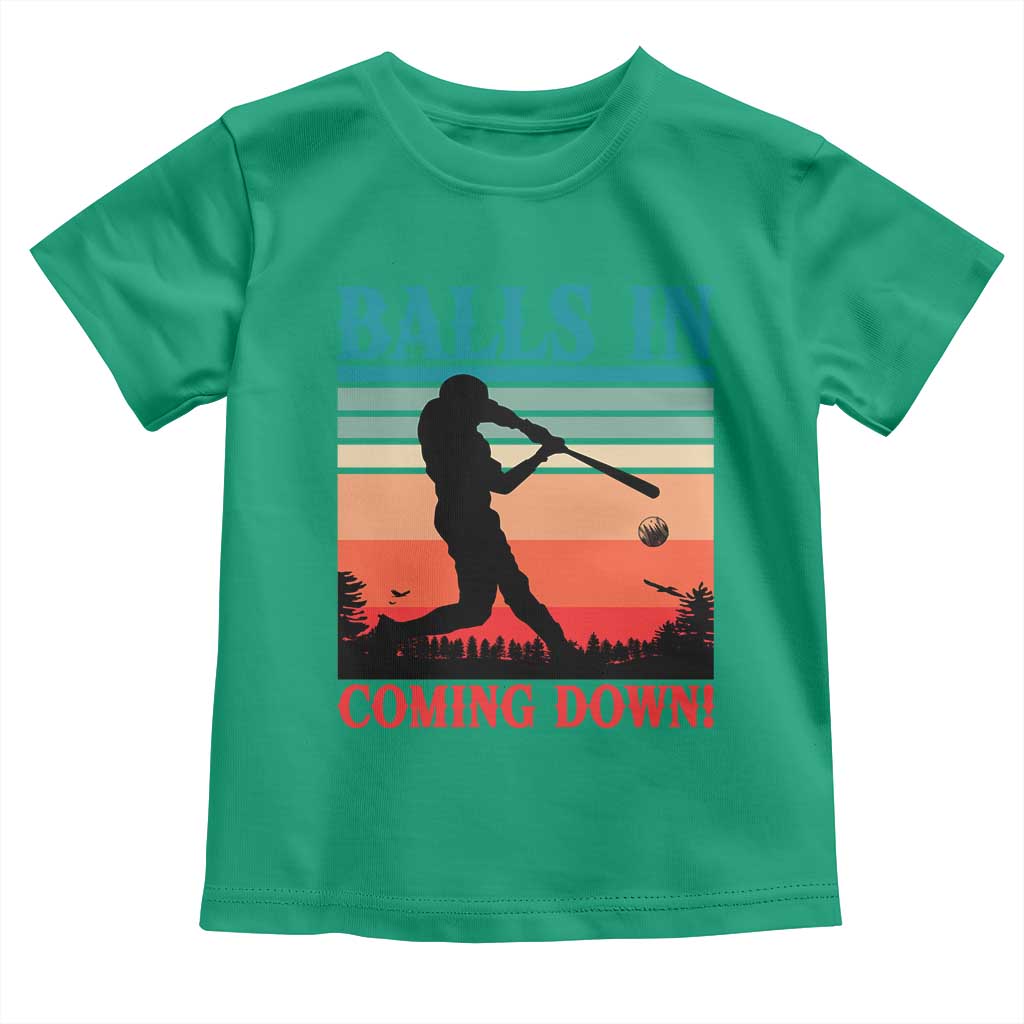 Funny BaseBall Lover Toddler T Shirt Balls In Coming Down TS12 Irish Green Print Your Wear