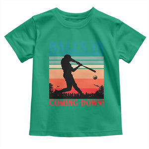Funny BaseBall Lover Toddler T Shirt Balls In Coming Down TS12 Irish Green Print Your Wear