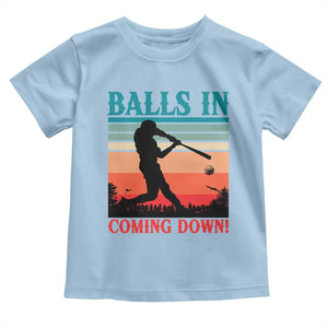 Funny BaseBall Lover Toddler T Shirt Balls In Coming Down TS12 Light Blue Print Your Wear