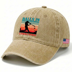 Funny BaseBall Lover Washed Cotton Baseball Cap Balls In Coming Down TS12 Print Your Wear