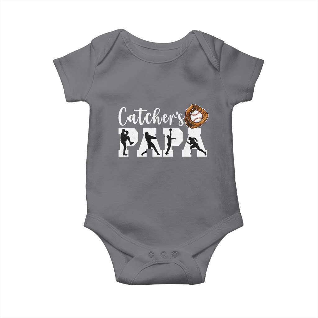 Catchers Papa Baby Onesie Funny Gift For Catcher Player TS12 Charcoal Print Your Wear