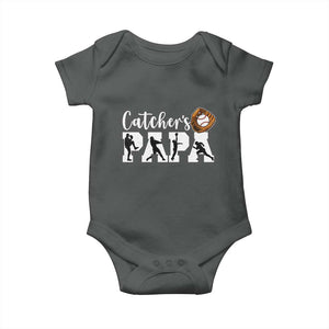 Catchers Papa Baby Onesie Funny Gift For Catcher Player TS12 Dark Heather Print Your Wear