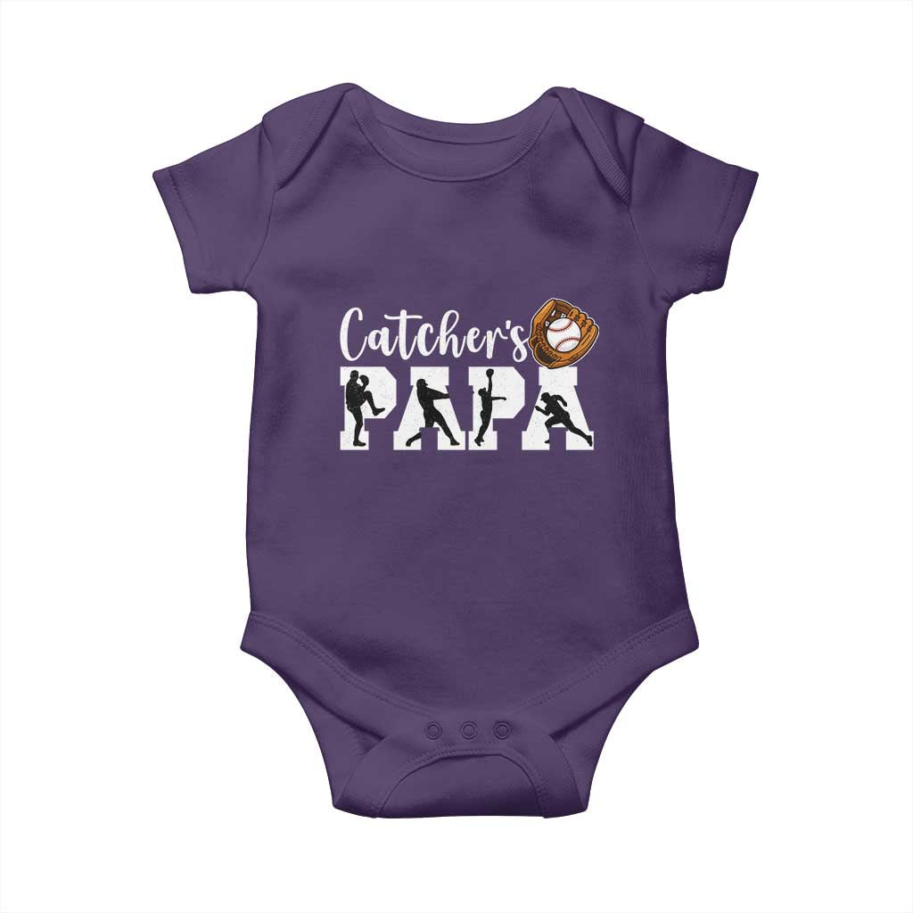 Catchers Papa Baby Onesie Funny Gift For Catcher Player TS12 Purple Print Your Wear
