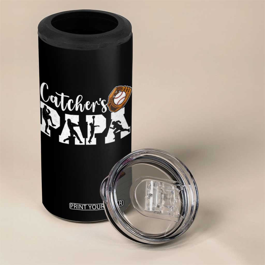 Catchers Papa 4 in 1 Can Cooler Tumbler Funny Gift For Catcher Player TS12 Print Your Wear