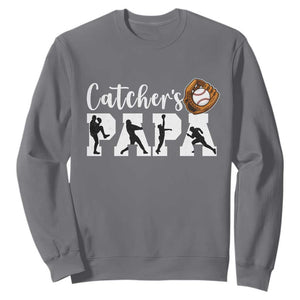 Catchers Papa Sweatshirt Funny Gift For Catcher Player TS12 Charcoal Print Your Wear