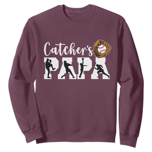 Catchers Papa Sweatshirt Funny Gift For Catcher Player TS12 Maroon Print Your Wear