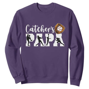 Catchers Papa Sweatshirt Funny Gift For Catcher Player TS12 Purple Print Your Wear