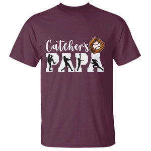 Catchers Papa T Shirt Funny Gift For Catcher Player TS12 Maroon Print Your Wear