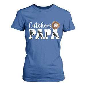 Catchers Papa T Shirt For Women Funny Gift For Catcher Player TS12 Royal Blue Print Your Wear