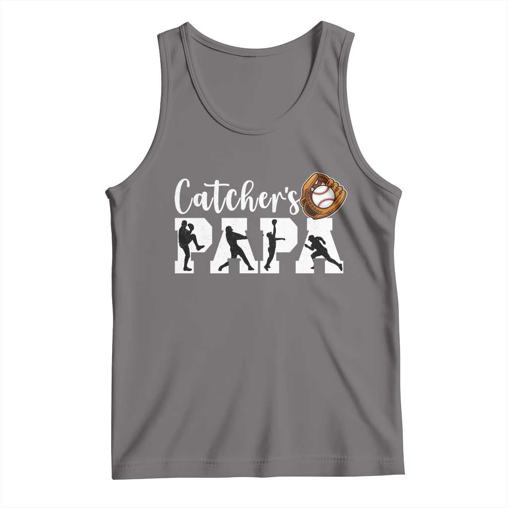 Catchers Papa Tank Top Funny Gift For Catcher Player TS12 Deep Heather Print Your Wear