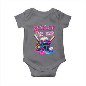Funny Respect The Drip Baseball Mask Baby Onesie Sports Lover TS12 Charcoal Print Your Wear