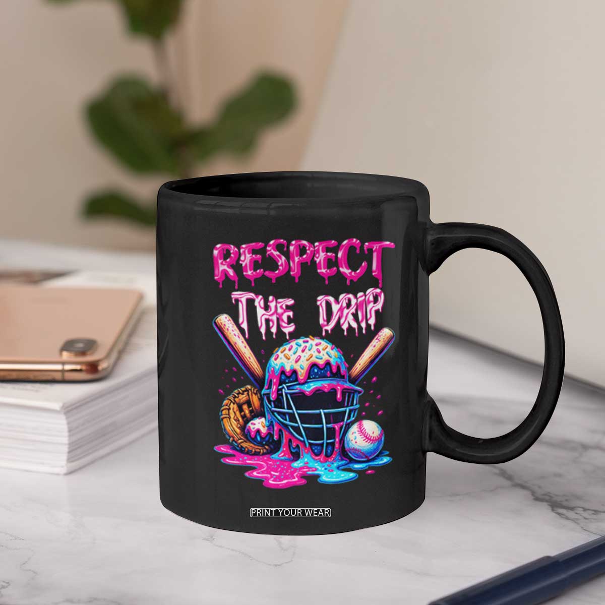 Funny Respect The Drip Baseball Mask Coffee Mug Sports Lover TS12 Print Your Wear