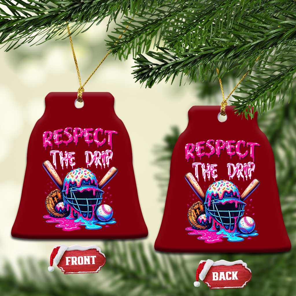 Funny Respect The Drip Baseball Mask Ceramic Ornament Sports Lover TS12 Print Your Wear
