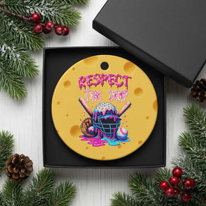 Funny Respect The Drip Baseball Mask Ceramic Ornament Sports Lover TS12 1pc Yellow Cheese Print Your Wear