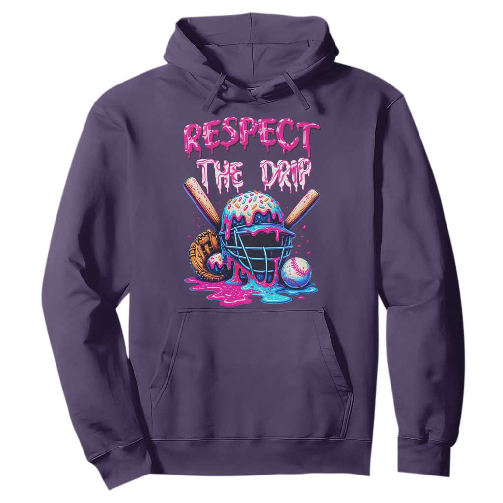 Funny Respect The Drip Baseball Mask Hoodie Sports Lover TS12 Purple Print Your Wear