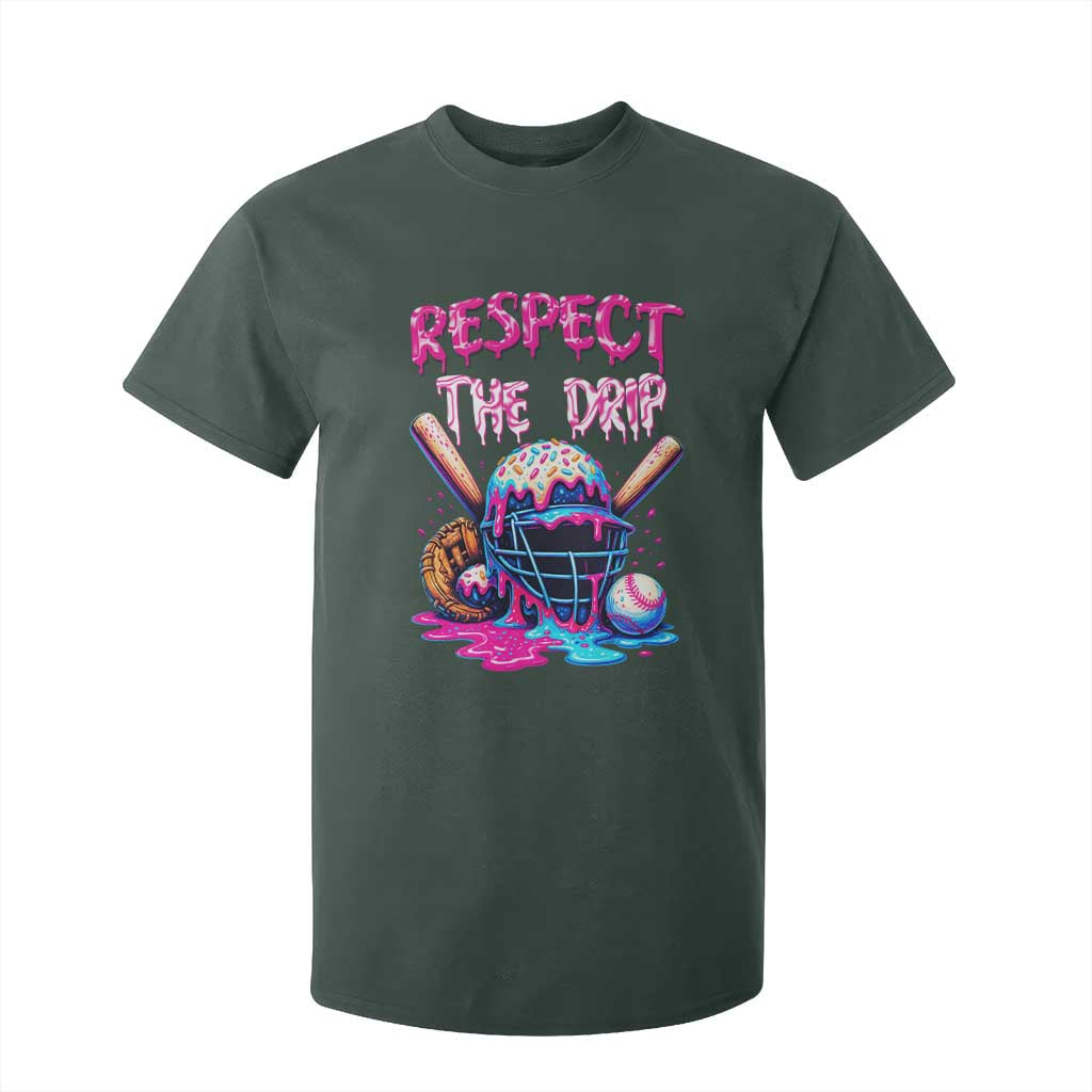 Funny Respect The Drip Baseball Mask T Shirt For Kid Sports Lover TS12 Dark Forest Green Print Your Wear
