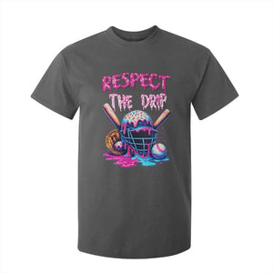 Funny Respect The Drip Baseball Mask T Shirt For Kid Sports Lover TS12 Dark Heather Print Your Wear