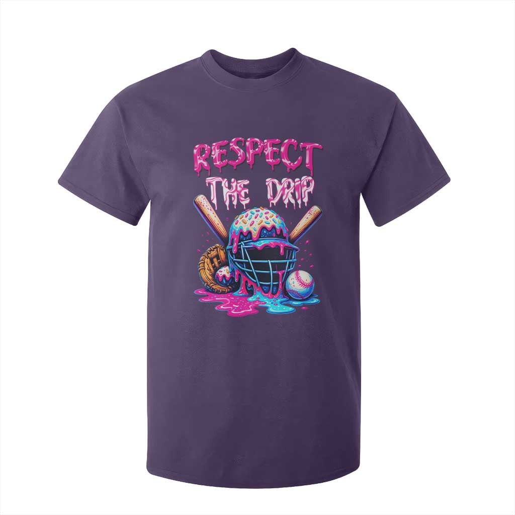 Funny Respect The Drip Baseball Mask T Shirt For Kid Sports Lover TS12 Purple Print Your Wear