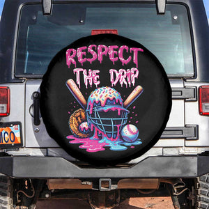 Funny Respect The Drip Baseball Mask Spare Tire Cover Sports Lover TS12 No hole Black Print Your Wear