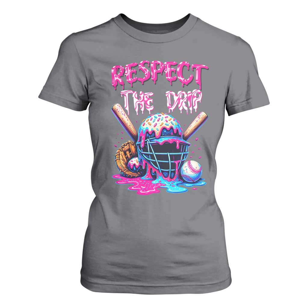 Funny Respect The Drip Baseball Mask T Shirt For Women Sports Lover TS12 Charcoal Print Your Wear