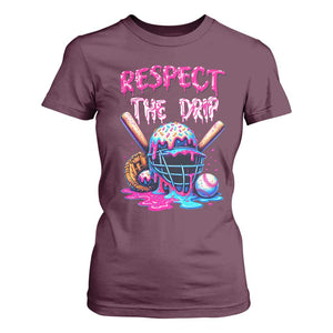 Funny Respect The Drip Baseball Mask T Shirt For Women Sports Lover TS12 Maroon Print Your Wear